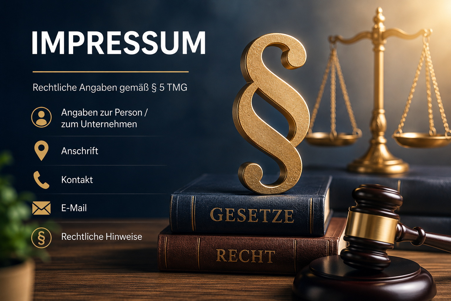 Impressum Gesetzessymbol